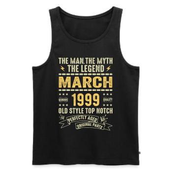March 1999 Jubilee 1999 - Legends March 1999 - Men's Premium Organic Tank Top - black - Front - Michal (187cm)