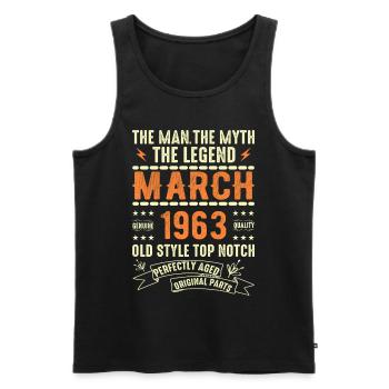 March 1963 Birthday Gift Vintage March 1963 - Men's Premium Organic Tank Top - black - Front - Michal (187cm)