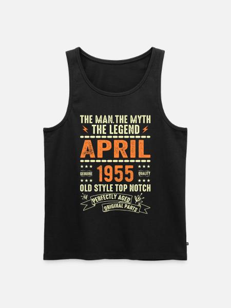 APRIL 1955, APRIL 1955 - Men's Premium Organic Tank Top - black