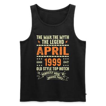 april 1999, APRIL 1999 - Männer Premium Bio Tank Top - Schwarz - Vorne - Michal (187cm)