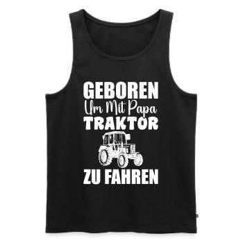 Traktor zu fahren – Süßes Vater-Kind - Männer Premium Bio Tank Top - Schwarz - Vorne - AI Model Male 178 light (178cm)