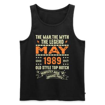 Birthday May 1989 - May 1989 - Men's Premium Organic Tank Top - black - Front - Michal (187cm)