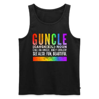 guncle like a dad only cooler - Männer Premium Bio Tank Top - Schwarz - Vorne - AI Model Male 178 light (178cm)