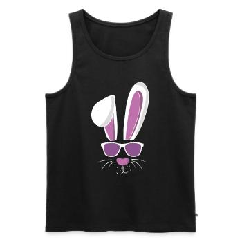Cool lapin de ski et lapin de Pâques - Débardeur bio Premium Homme - noir - Devant - Michal (187cm)