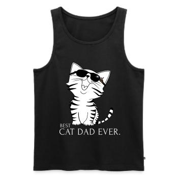 BEST CAT DAD EVER - Débardeur bio Premium Homme - noir - Devant - AI Model Male 178 light (178cm)
