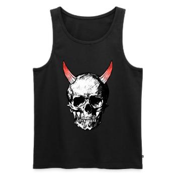 Devils skull - Men's Premium Organic Tank Top - black - Front - AI Model Male 178 light (178cm)