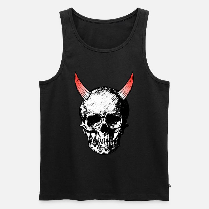 Devils Skull - Männer Premium Bio Tank Top - Schwarz