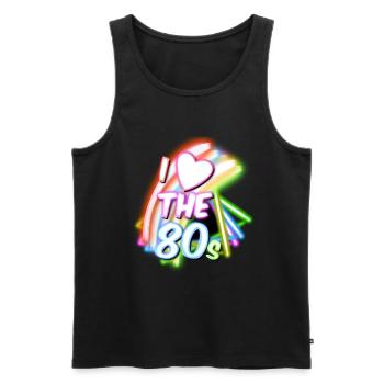 I love the 80s - Men's Premium Organic Tank Top - black - Front - AI Model Male 178 light (178cm)