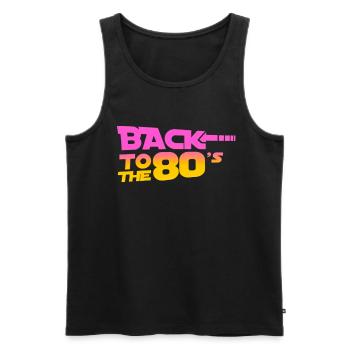 Retour aux années 80 - Débardeur bio Premium Homme - noir - Devant - AI Model Male 178 light (178cm)