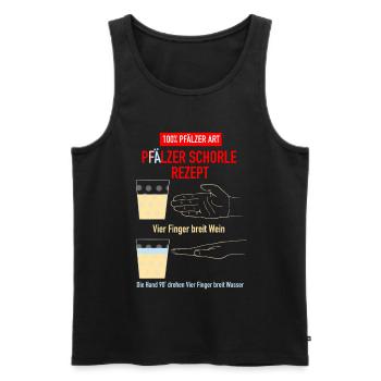 Pfälzer Schorle Rezept - Männer Premium Bio Tank Top - Schwarz - Vorne - AI Model Male 178 light (178cm)