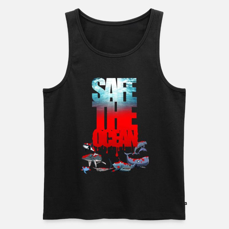 Safe the ocean - Männer Premium Bio Tank Top - Schwarz