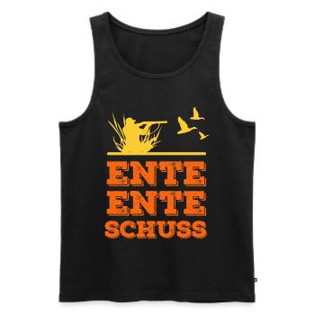 Ente Ente Schuss - Jagd - Männer Premium Bio Tank Top - Schwarz - Vorne - Michal (187cm)