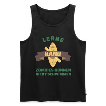 Flusskanu - Kajak - Männer Premium Bio Tank Top - Schwarz - Vorne - AI Model Male 178 light (178cm)