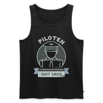 Ein Passagierflugzeugpilot In Uniform - Männer Premium Bio Tank Top - Schwarz - Vorne - AI Model Male 178 light (178cm)