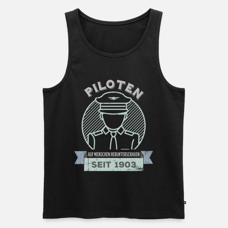 Ein Passagierflugzeugpilot In Uniform - Männer Premium Bio Tank Top - Schwarz