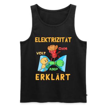 Elektrizität Erklärt - Elektriker - Männer Premium Bio Tank Top - Schwarz - Vorne - Michal (187cm)