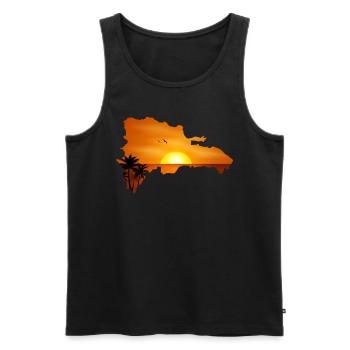 Dominican Republic vacationer Dom Rep Dominican - Men's Premium Organic Tank Top - black - Front - Michal (187cm)