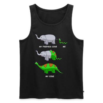 Elephant Being Eaten By A Snake - Men's Premium Organic Tank Top - black - Front - AI Model Male 178 light (178cm)