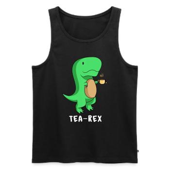 Tea Rex - Trex - Men's Premium Organic Tank Top - black - Front - AI Model Male 178 light (178cm)
