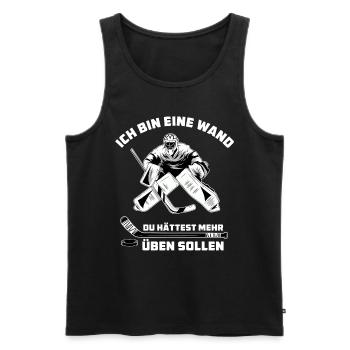 Stolzen Eishockey Torwart - Eishockey Torwart - Männer Premium Bio Tank Top - Schwarz - Vorne - Michal (187cm)