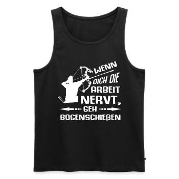 Umriss Eines Bogenschützen - Archery - Männer Premium Bio Tank Top - Schwarz - Vorne - Michal (187cm)