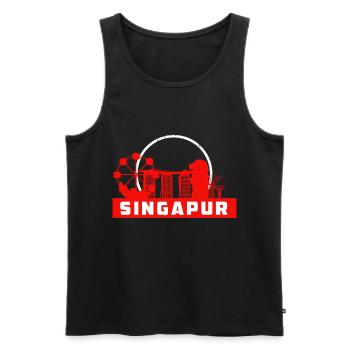 Sights of Singapore - Singapore - Men's Premium Organic Tank Top - black - Front - AI Model Male 178 light (178cm)