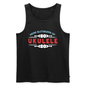 Blutgruppe Ukulele - Ukulele - Männer Premium Bio Tank Top - Schwarz - Vorne - AI Model Male 178 light (178cm)