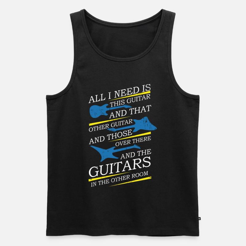Drei Elektrischen Gitarren - E-Gitarre - Männer Premium Bio Tank Top - Schwarz