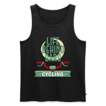 Life Behind Bars - Cycling - Men's Premium Organic Tank Top - black - Front - AI Model Male 178 light (178cm)