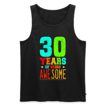 30th Birthday Celebration Gift Idea - Men's Premium Organic Tank Top - black - Front - AI Model Male 178 light (178cm)