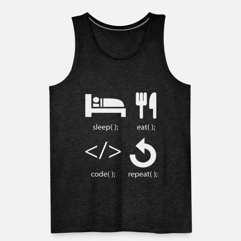 Programmierer Entwickler - Eat Sleep Code Repeat Männer Premium Bio Tank Top