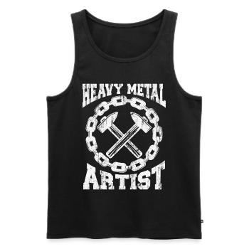 Blacksmith locksmith metalworker iron - Men's Premium Organic Tank Top - black - Front - AI Model Male 178 light (178cm)