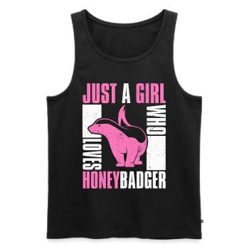 Honigdachs - Männer Premium Bio Tank Top - Schwarz - Vorne - Michal (187cm)