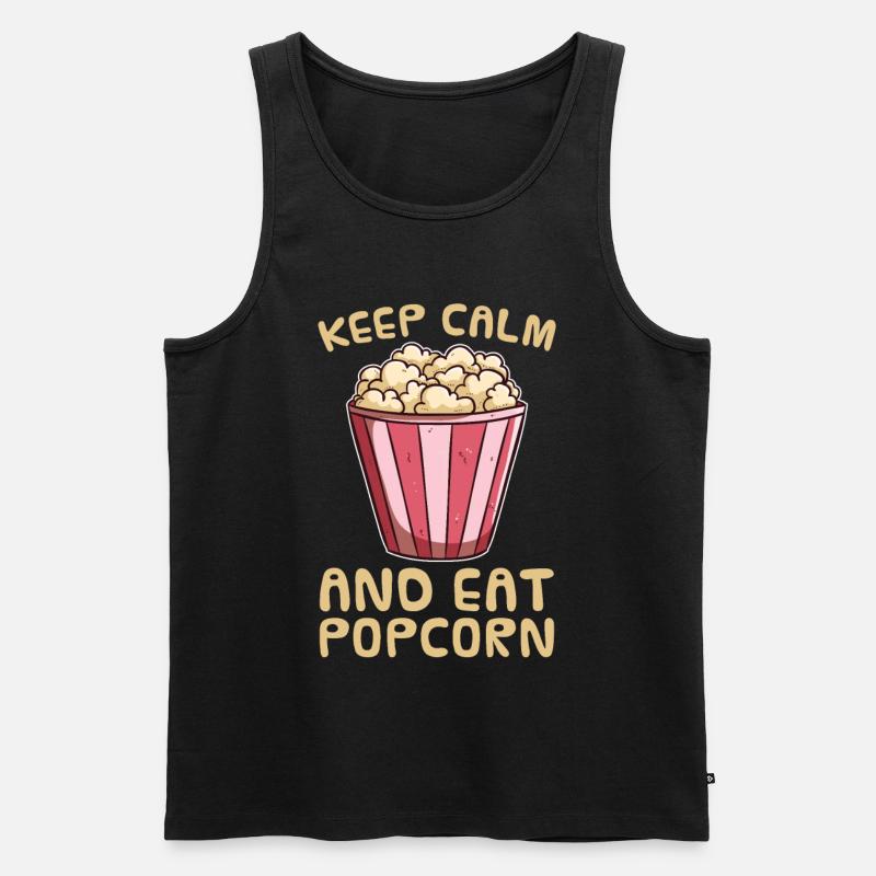 Popcorn - Männer Premium Bio Tank Top - Schwarz