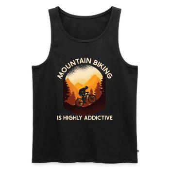 MTB Mountainbike - Männer Premium Bio Tank Top - Schwarz - Vorne - Michal (187cm)
