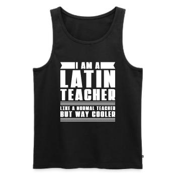 Latin teacher - Men's Premium Organic Tank Top - black - Front - AI Model Male 178 light (178cm)