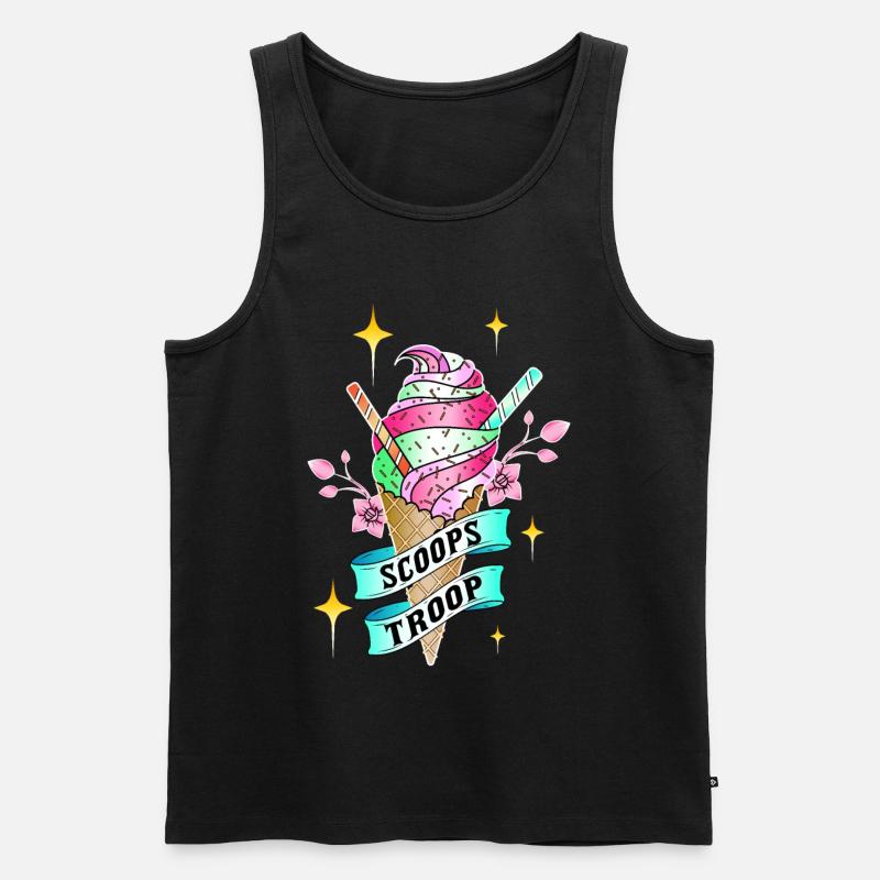 Eis Eiscreme - Männer Premium Bio Tank Top - Schwarz
