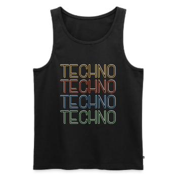 Techno - Débardeur bio Premium Homme - noir - Devant - AI Model Male 178 light (178cm)