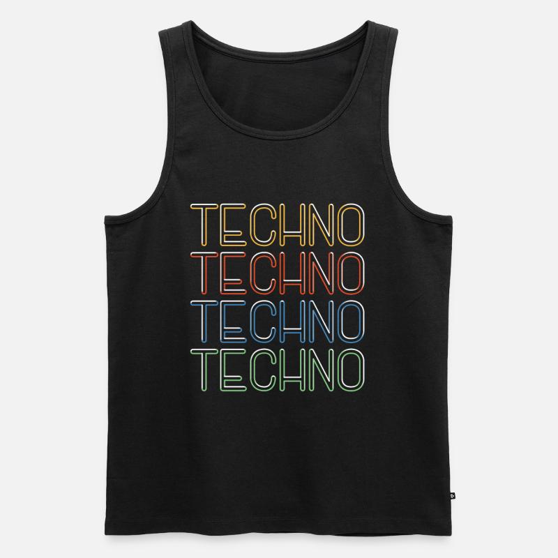 Techno - Männer Premium Bio Tank Top - Schwarz