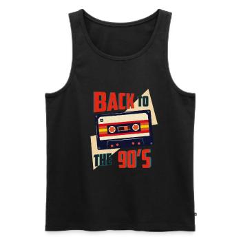 90s 90er - Männer Premium Bio Tank Top - Schwarz - Vorne - AI Model Male 178 light (178cm)
