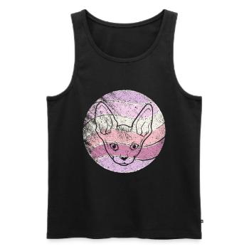 Retro Sphynx Katze Vintage Sphinx Katze - Männer Premium Bio Tank Top - Schwarz - Vorne - AI Model Male 178 light (178cm)