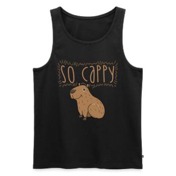 Capybara Cochon d’eau Rongeur - Débardeur bio Premium Homme - noir - Devant - Michal (187cm)