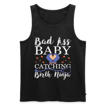 Midwife ObstetricIan - Men's Premium Organic Tank Top - black - Front - Michal (187cm)