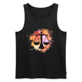 Waage Signe astrologique Horoscope Astrologie - Débardeur bio Premium Homme - noir - Devant - AI Model Male 178 light (178cm)