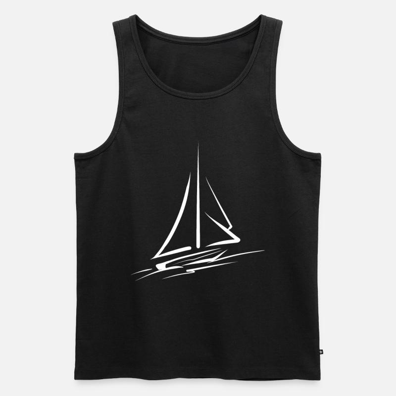 Seglen Segelboot Segler - Männer Premium Bio Tank Top - Schwarz