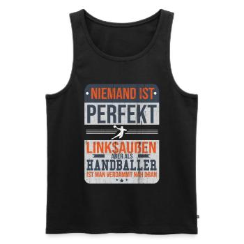 Handball - Männer Premium Bio Tank Top - Schwarz - Vorne - Michal (187cm)