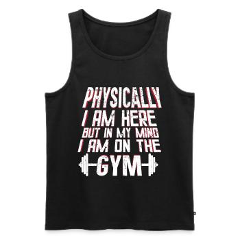 Fitness Training Gym Workout Poids - Débardeur bio Premium Homme - noir - Devant - Michal (187cm)