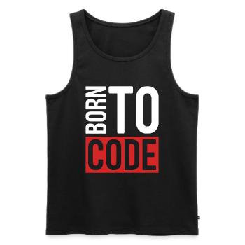 Programmeur Coder Développeur de logiciels - Débardeur bio Premium Homme - noir - Devant - Michal (187cm)