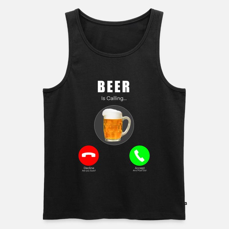 Bier ruft / Beer Is Calling - Männer Premium Bio Tank Top - Schwarz