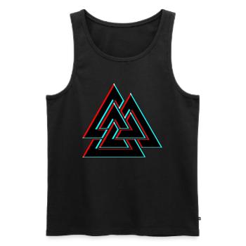 Vintage Valknut Odin symbol Viking sign Pagan - Men's Premium Organic Tank Top - black - Front - Michal (187cm)